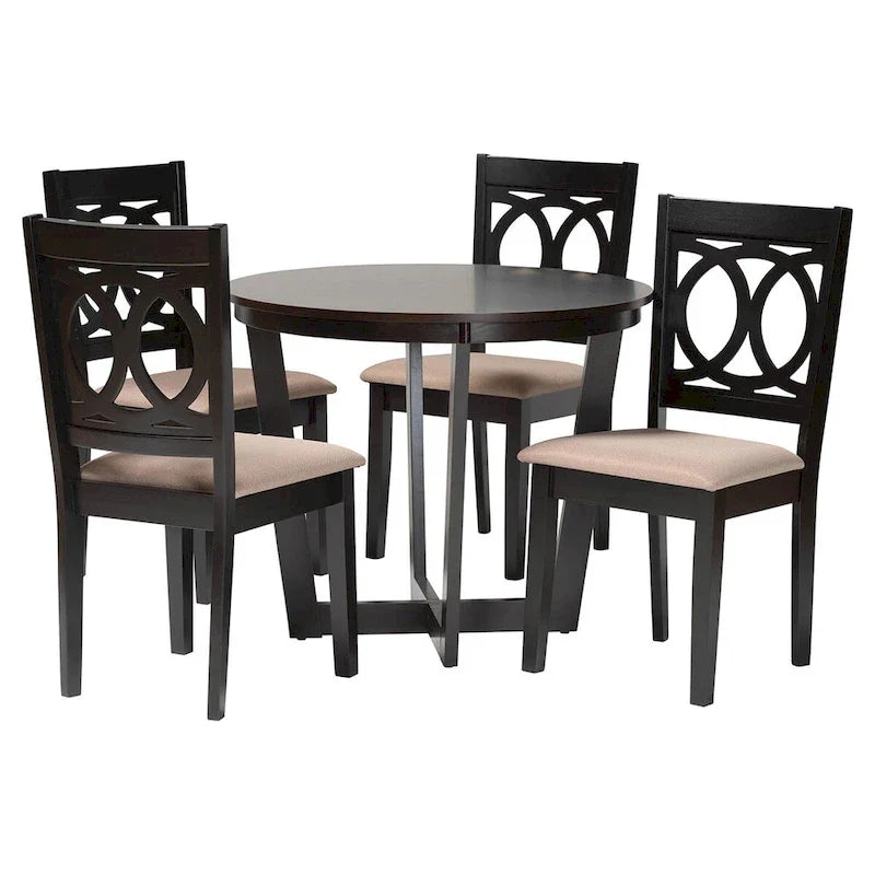 Kara Contemporary 5-Piece Wooden Dining Set 2