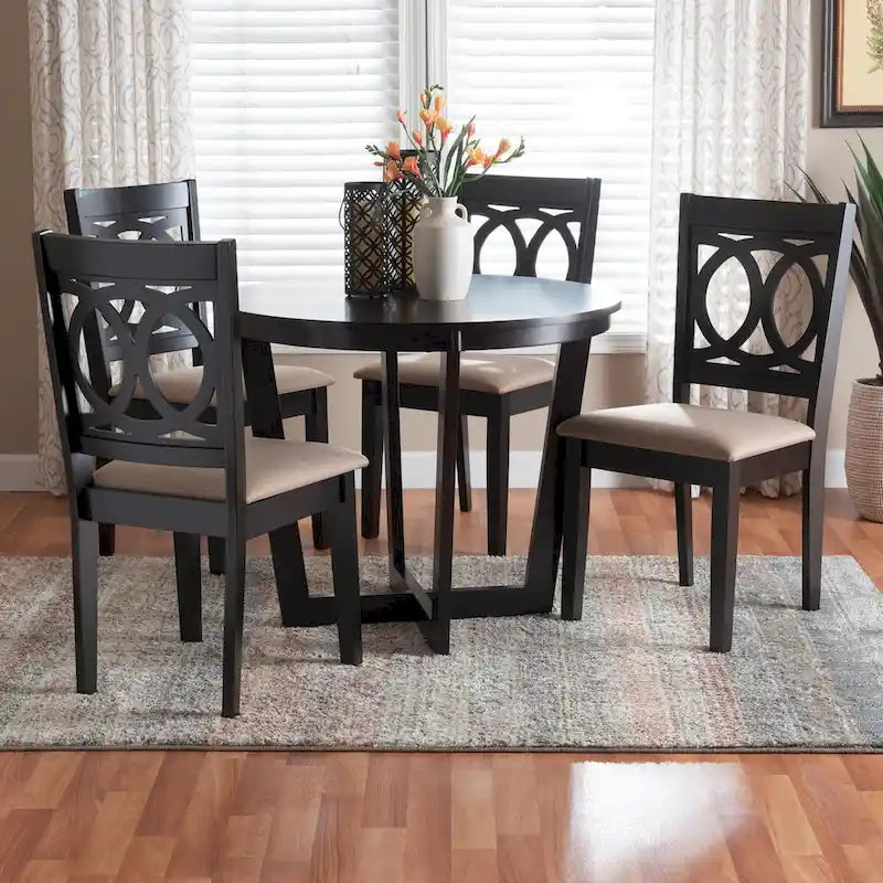 Kara Contemporary 5-Piece Wooden Dining Set 9