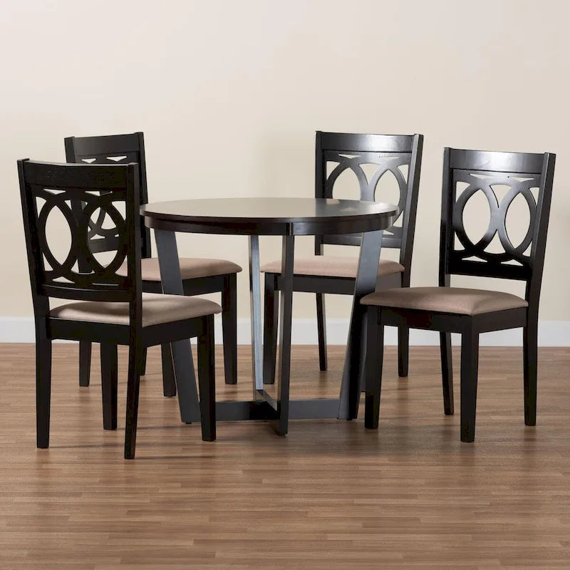 Kara Contemporary 5-Piece Wooden Dining Set 10
