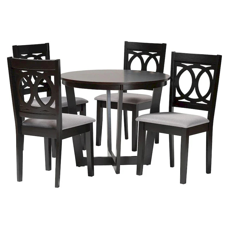 Kara Contemporary 5-Piece Wooden Dining Set 12