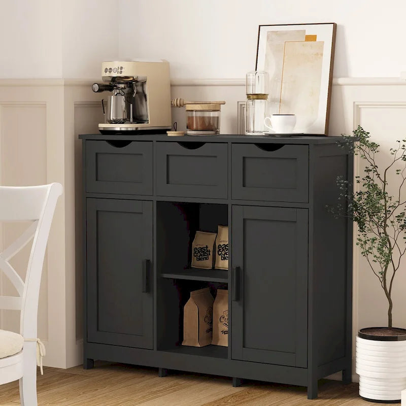 Roomfitters Morden Buffet Sideboard Cabinet with Doors and Drawers - Stylish Coffee Bar and Storage Solution 4
