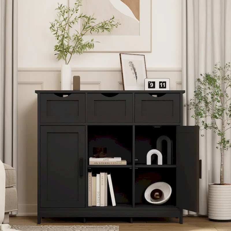Roomfitters Morden Buffet Sideboard Cabinet with Doors and Drawers - Stylish Coffee Bar and Storage Solution 5