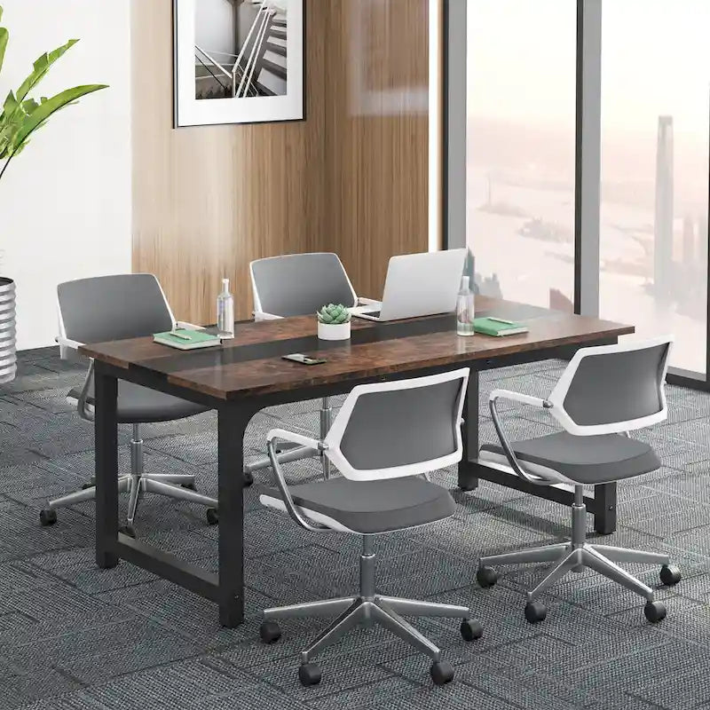 Compact Conference Table for 4-6 People - Dimensions: 63" L x 31.5" W x 29.13" H 4