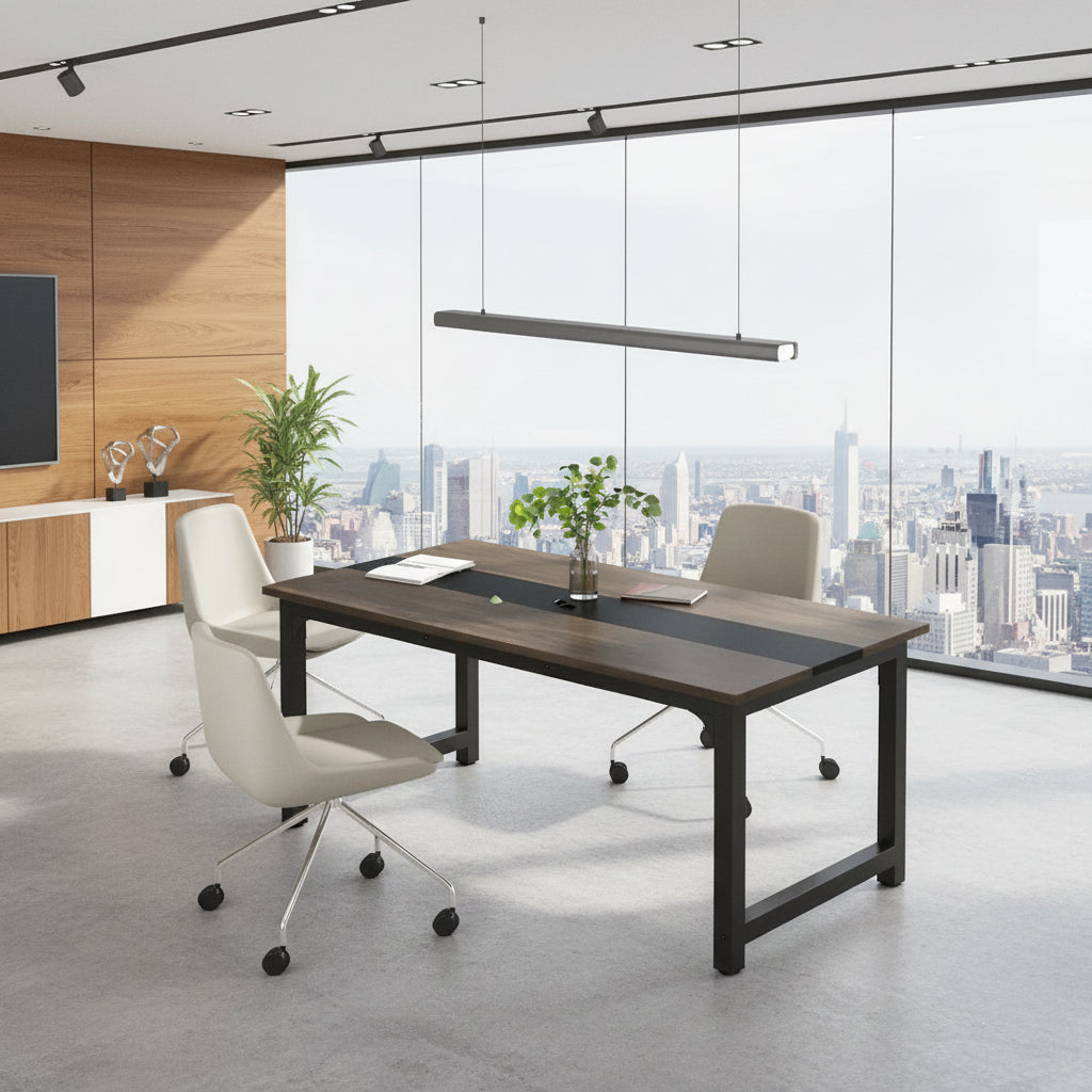 Compact Conference Table for 4-6 People - Dimensions: 63" L x 31.5" W x 29.13" H 5