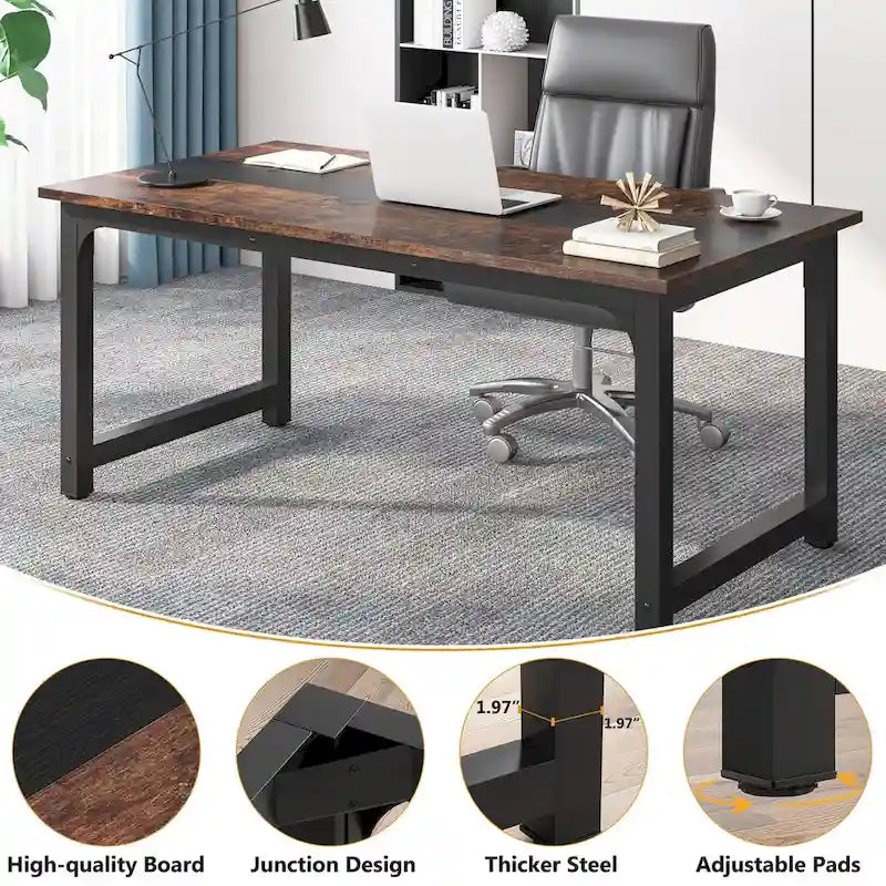 Compact Conference Table for 4-6 People - Dimensions: 63" L x 31.5" W x 29.13" H 7