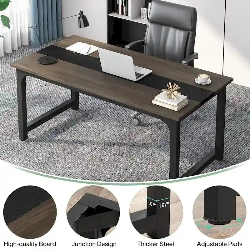 Compact Conference Table for 4-6 People - Dimensions: 63" L x 31.5" W x 29.13" H 11
