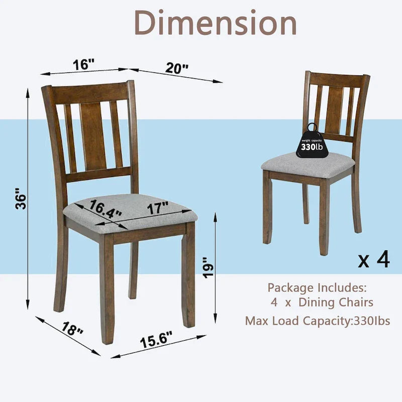 4-Piece Counter Height Dining Chair Set with Cushioned Seats 6