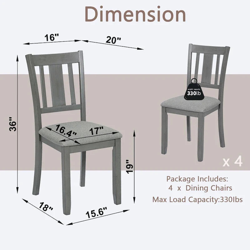 4-Piece Counter Height Dining Chair Set with Cushioned Seats 13