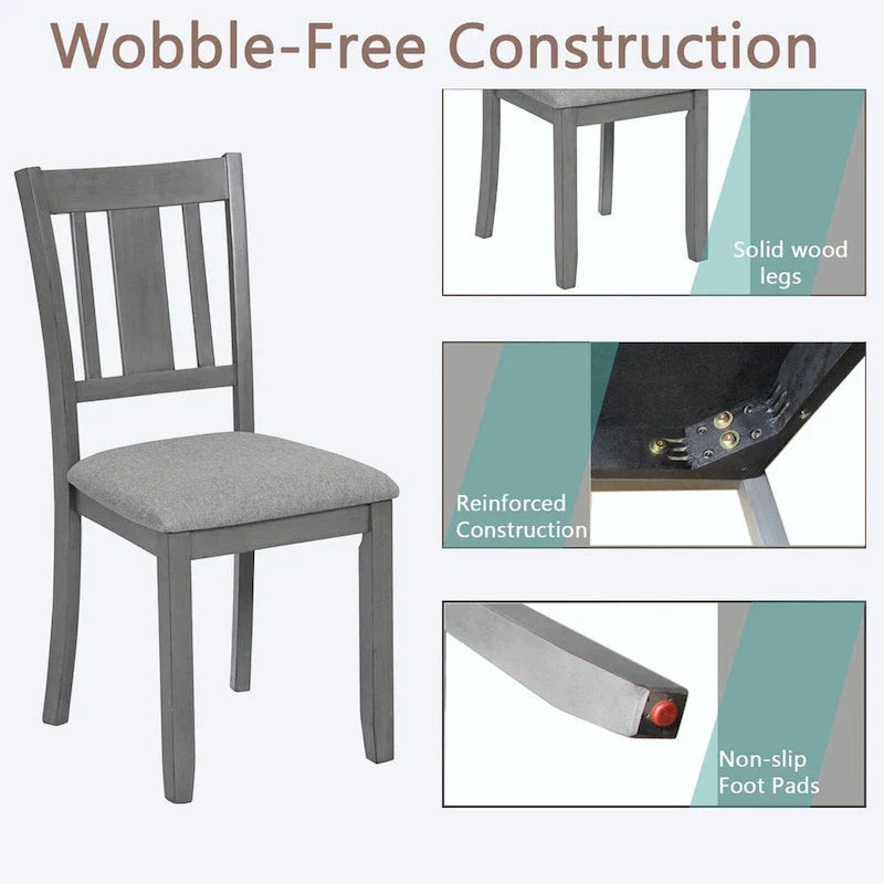 4-Piece Counter Height Dining Chair Set with Cushioned Seats 15