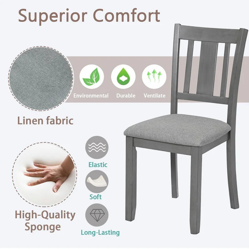4-Piece Counter Height Dining Chair Set with Cushioned Seats 16