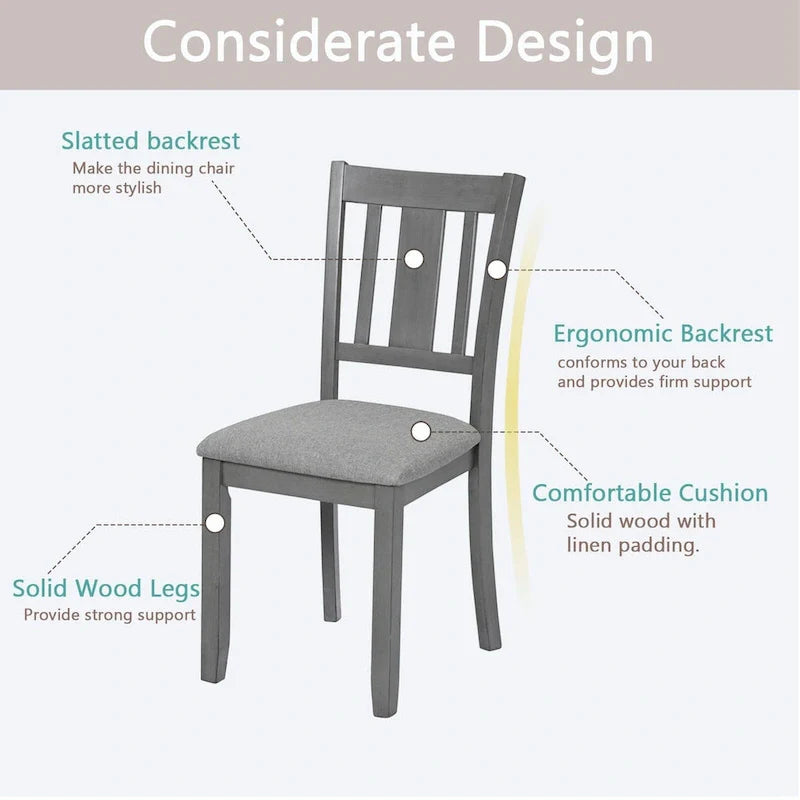 4-Piece Counter Height Dining Chair Set with Cushioned Seats 17
