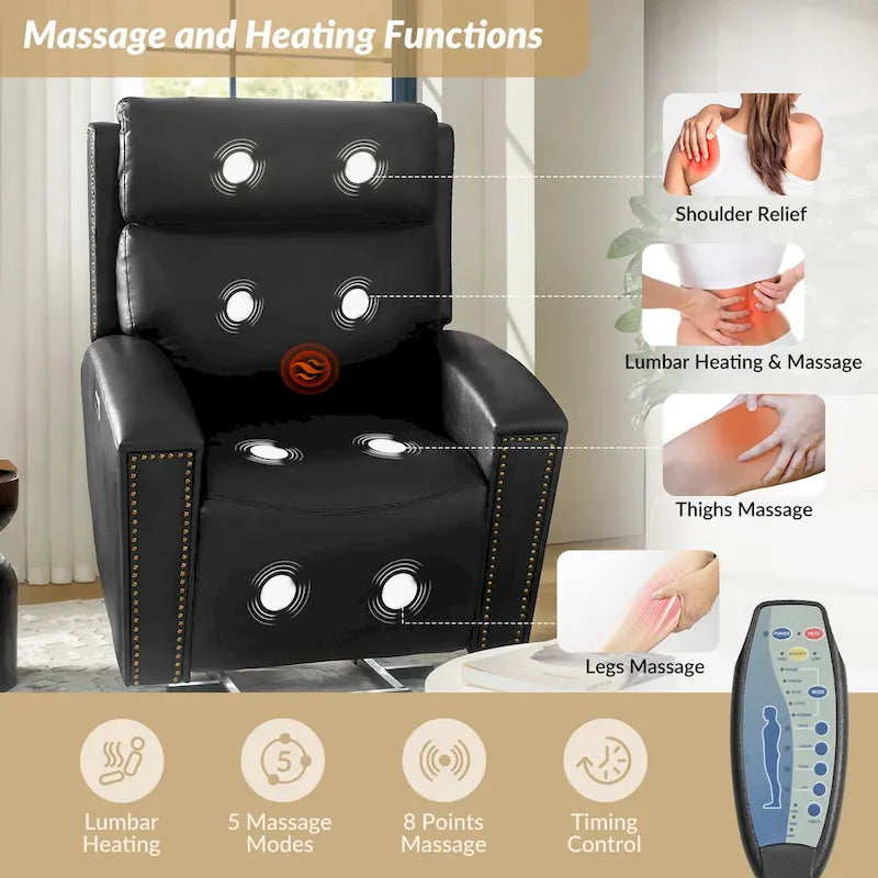 Modern Power Lift Recliner Chair with Massage, Heating, and Charging Ports by HULALA HOME 4