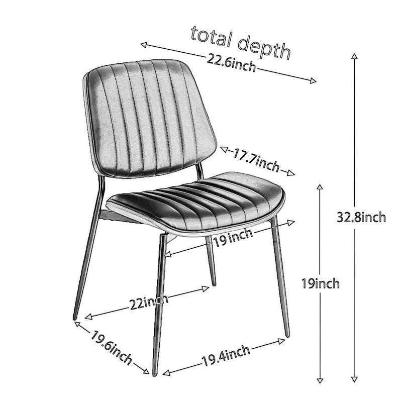 Set of 2 Retro Linen Dining Chairs with Bentwood Backs and Metal Legs 14