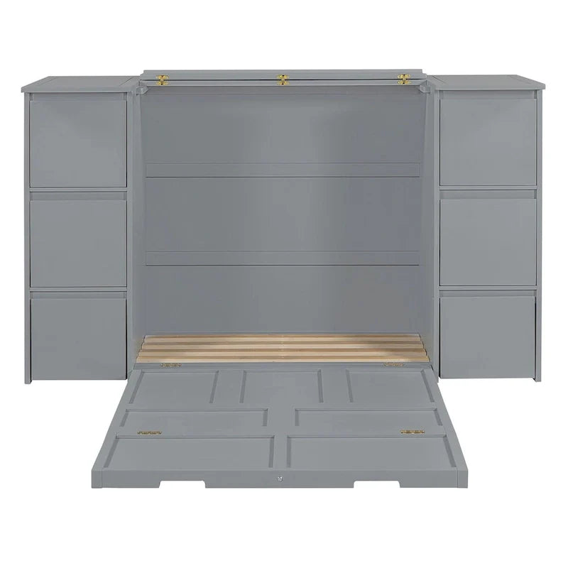 Full-Size Murphy Bed with Storage Drawers 8