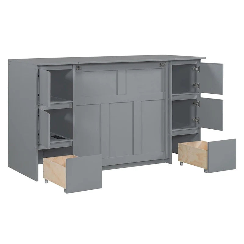Full-Size Murphy Bed with Storage Drawers 9