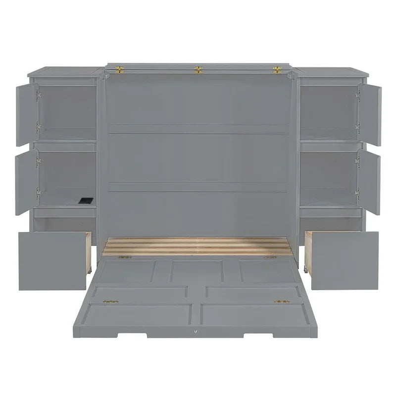 Full-Size Murphy Bed with Storage Drawers 13