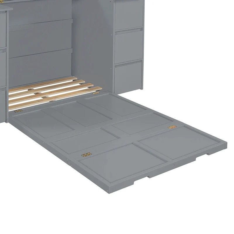 Full-Size Murphy Bed with Storage Drawers 14