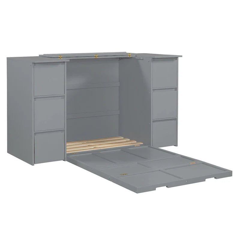 Full-Size Murphy Bed with Storage Drawers 17