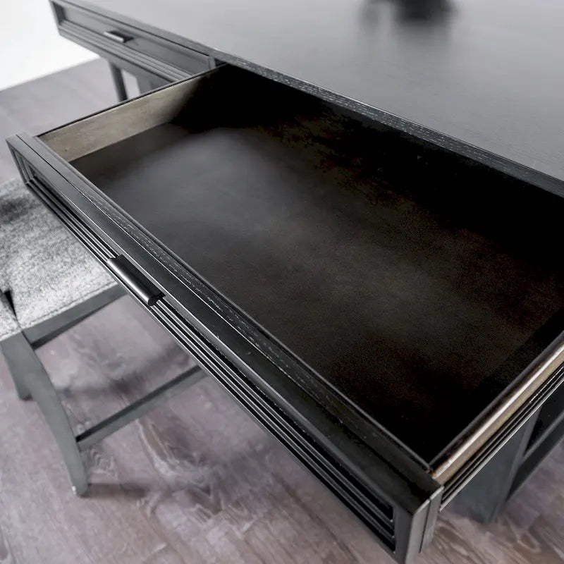 Isolde Black 60-Inch Solid Wood Counter Height Dining Table with Drawers by Furniture of America 3
