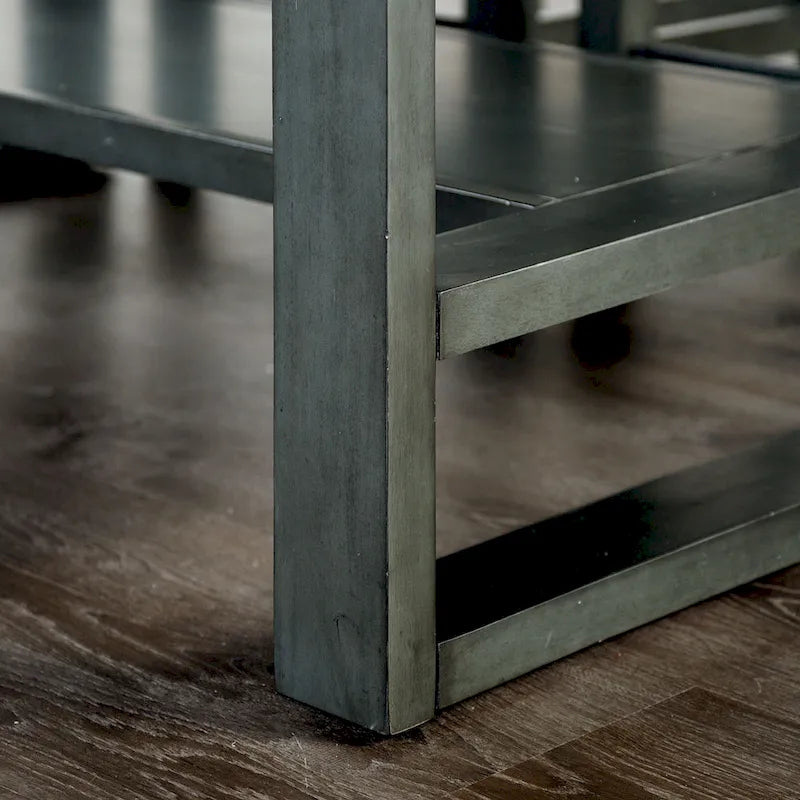 Isolde Black 60-Inch Solid Wood Counter Height Dining Table with Drawers by Furniture of America 4