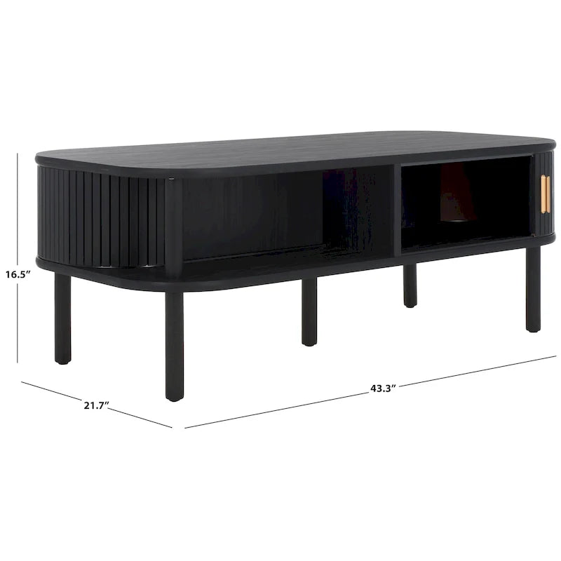 SAFAVIEH Home Tealla 2-Door Tambour Coffee Table - 43"W x 22"D x 17"H 38