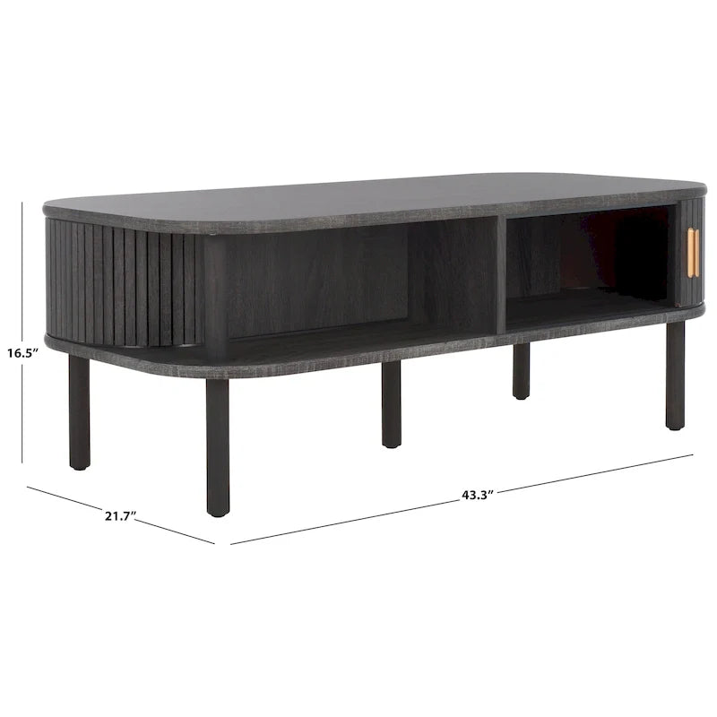 SAFAVIEH Home Tealla 2-Door Tambour Coffee Table - 43"W x 22"D x 17"H 40