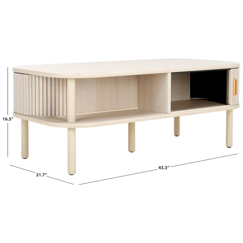 SAFAVIEH Home Tealla 2-Door Tambour Coffee Table - 43"W x 22"D x 17"H 41