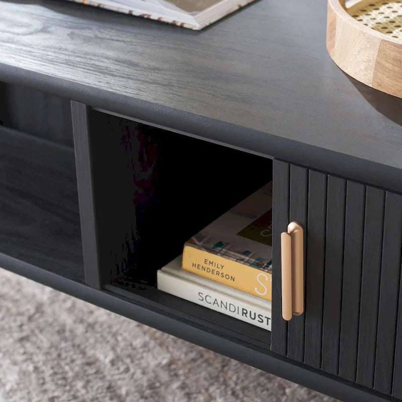 SAFAVIEH Home Tealla 2-Door Tambour Coffee Table - 43"W x 22"D x 17"H 14