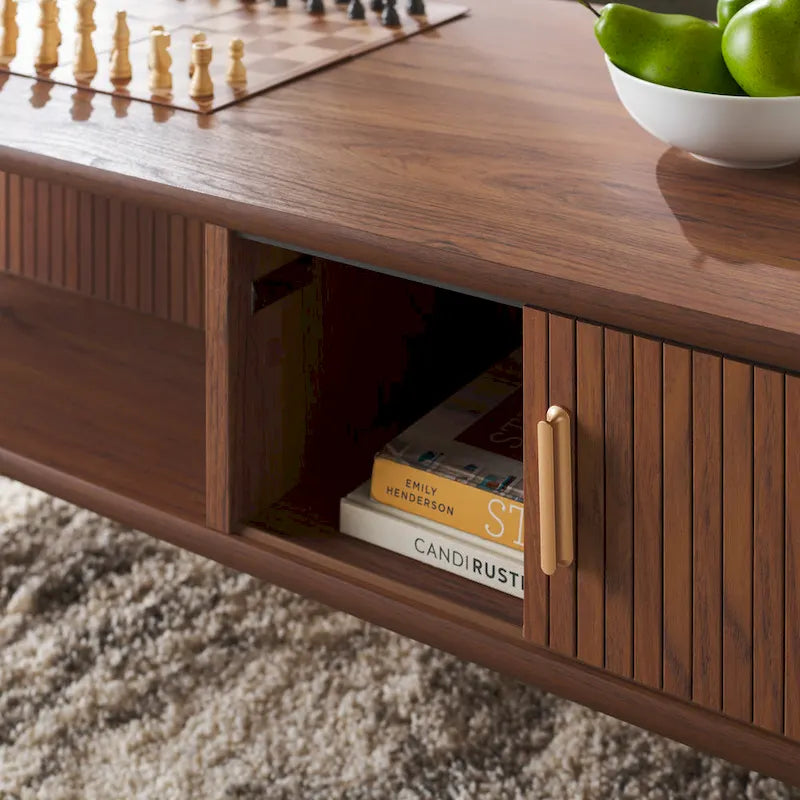 SAFAVIEH Home Tealla 2-Door Tambour Coffee Table - 43"W x 22"D x 17"H 24