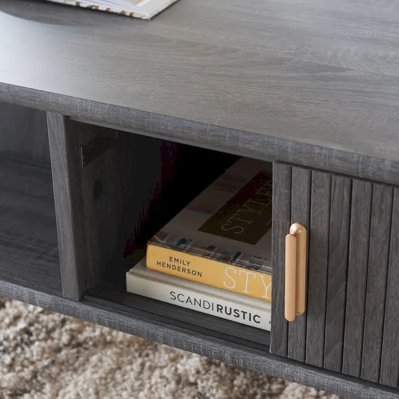 SAFAVIEH Home Tealla 2-Door Tambour Coffee Table - 43"W x 22"D x 17"H 34