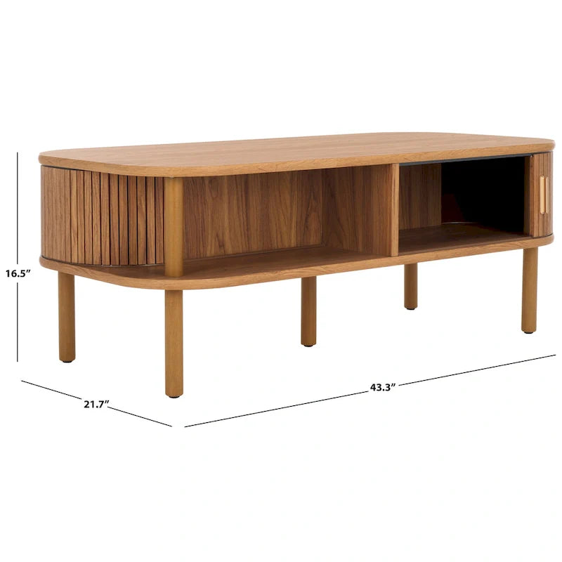 SAFAVIEH Home Tealla 2-Door Tambour Coffee Table - 43"W x 22"D x 17"H 36