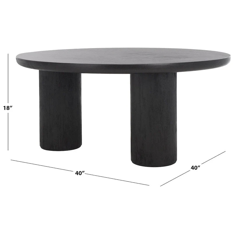 SAFAVIEH Home Mork Round Coffee Table with 3 Legs - 40" W x 40" D x 18" H 38