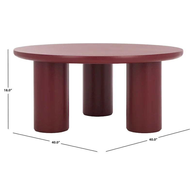 SAFAVIEH Home Mork Round Coffee Table with 3 Legs - 40" W x 40" D x 18" H 40
