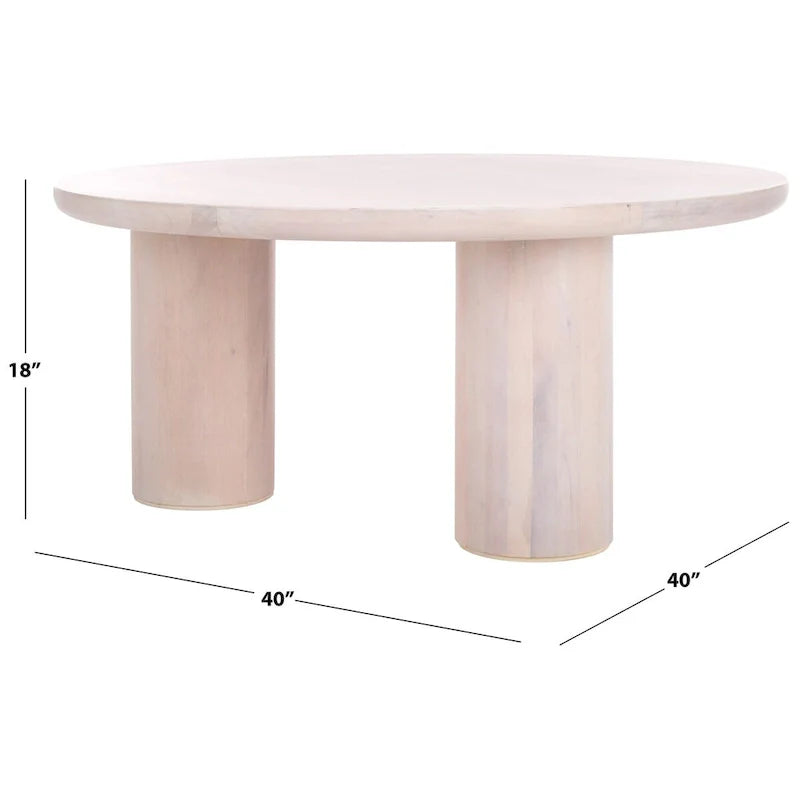 SAFAVIEH Home Mork Round Coffee Table with 3 Legs - 40" W x 40" D x 18" H 13