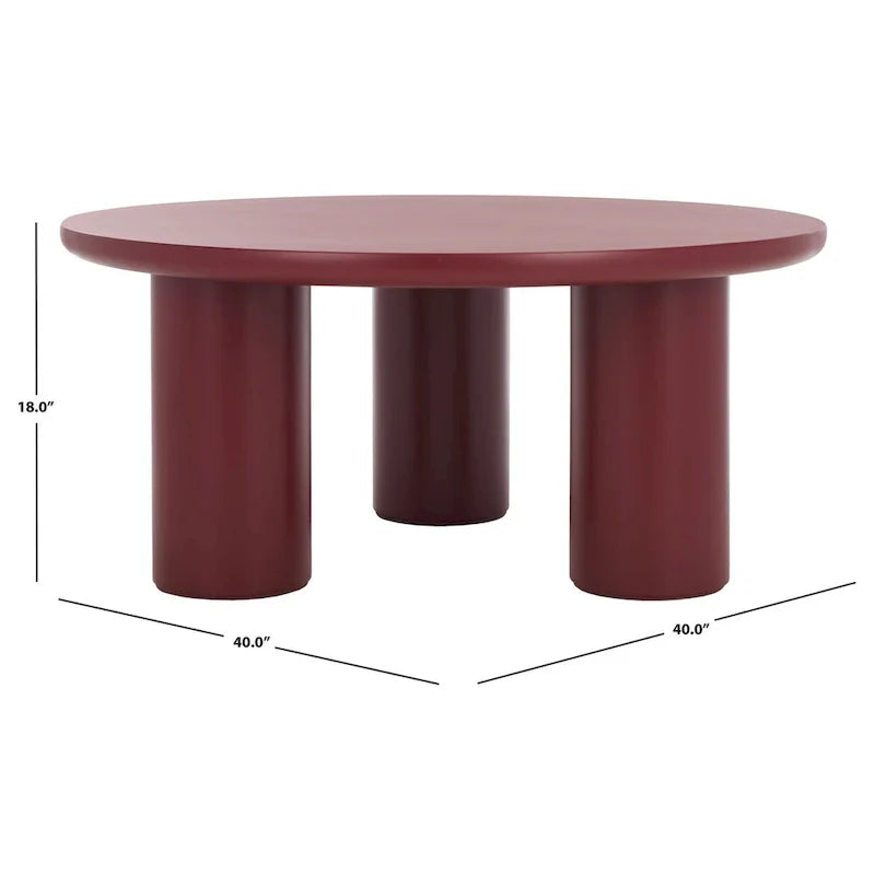 SAFAVIEH Home Mork Round Coffee Table with 3 Legs - 40" W x 40" D x 18" H 21