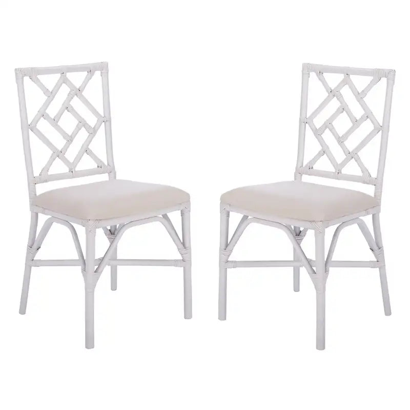Set of 2 SAFAVIEH Maye Rattan Accent Chairs with Cushions - Dimensions: 18.5" W x 20.9" L x 35.8" H 22
