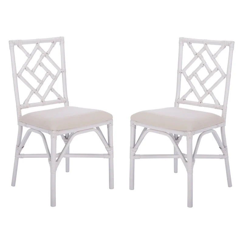 Set of 2 SAFAVIEH Maye Rattan Accent Chairs with Cushions - Dimensions: 18.5" W x 20.9" L x 35.8" H 3