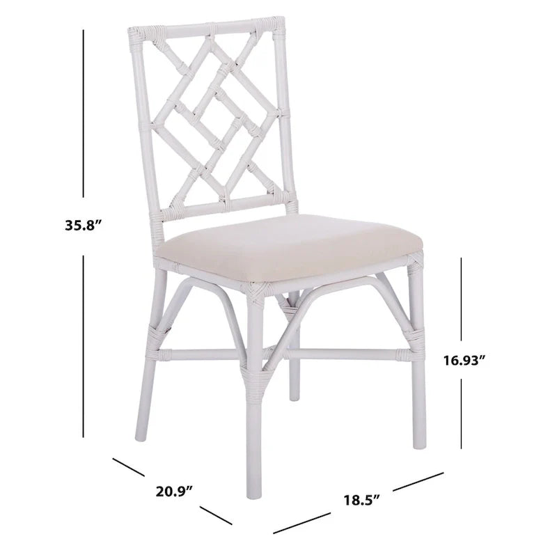 Set of 2 SAFAVIEH Maye Rattan Accent Chairs with Cushions - Dimensions: 18.5" W x 20.9" L x 35.8" H 4