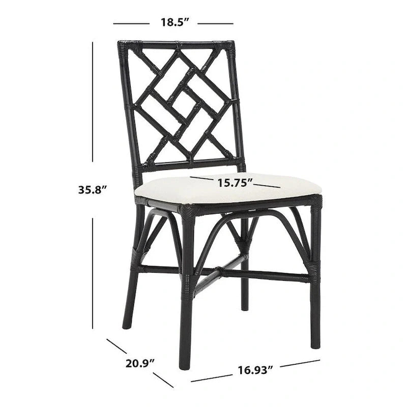 Set of 2 SAFAVIEH Maye Rattan Accent Chairs with Cushions - Dimensions: 18.5" W x 20.9" L x 35.8" H 13