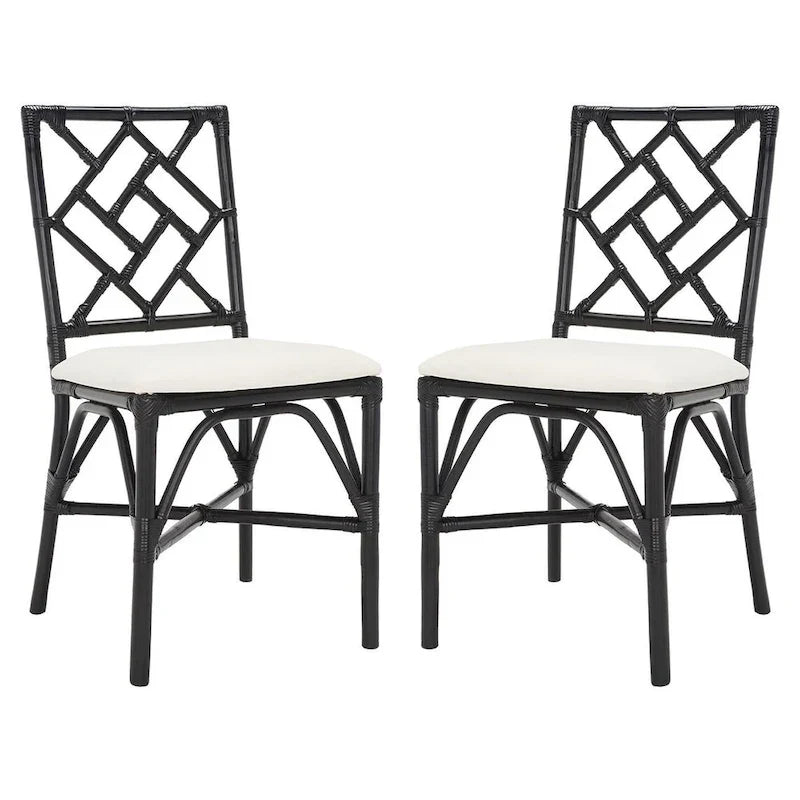 Set of 2 SAFAVIEH Maye Rattan Accent Chairs with Cushions - Dimensions: 18.5" W x 20.9" L x 35.8" H 14