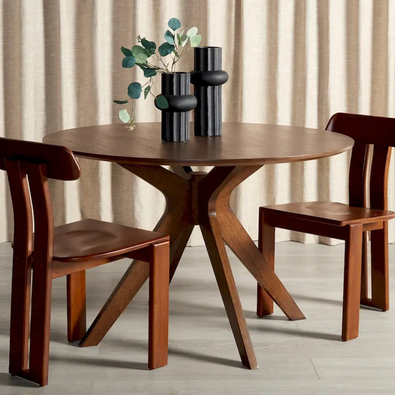 SAFAVIEH Couture Meiko 46-Inch Round Dining Table - Dimensions: 46" W x 46" D x 30" H 31