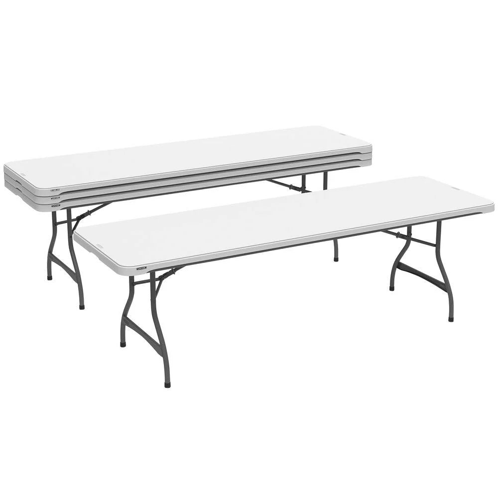 Lifetime 4-Pack Commercial Stacking 8 ft Folding Table - White (80344) 3