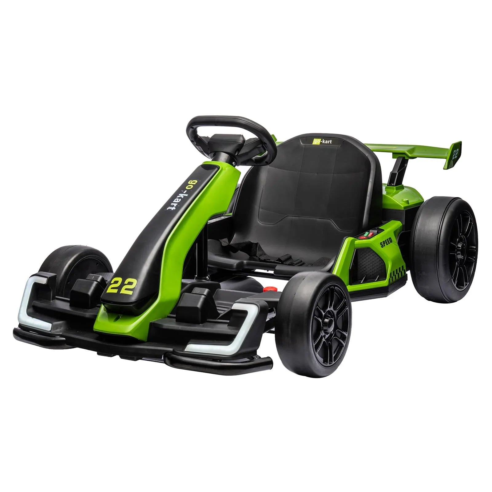 24V Electric Go Kart, with 300W Strong Motor, Drift/Sport Mode, Big Battery, Eva Tire,Length Adjustmen for Outdoor Racing Toy-Green 9