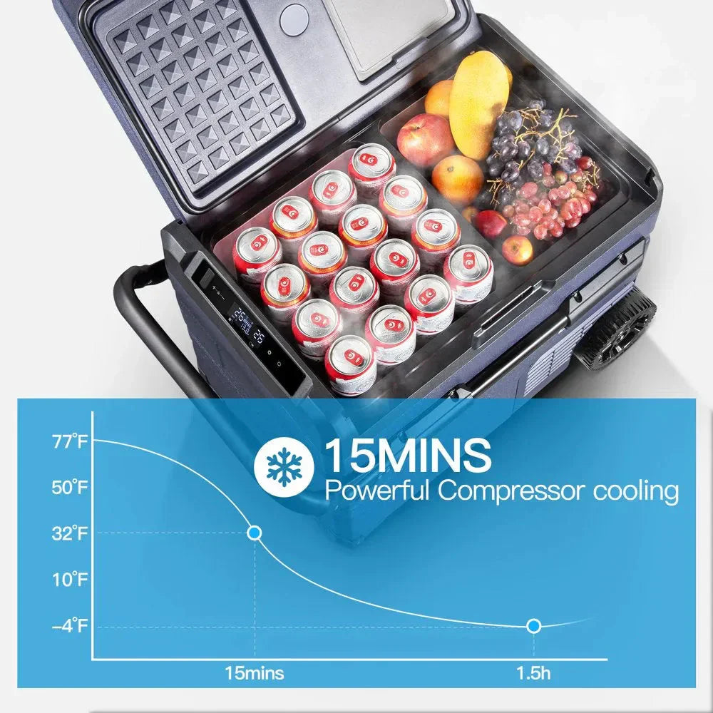 12 Volt 37 Qt. Portable Car Refrigerator, Car Freezer for Outdoor, Camping, Travel, RV,APP Control 5