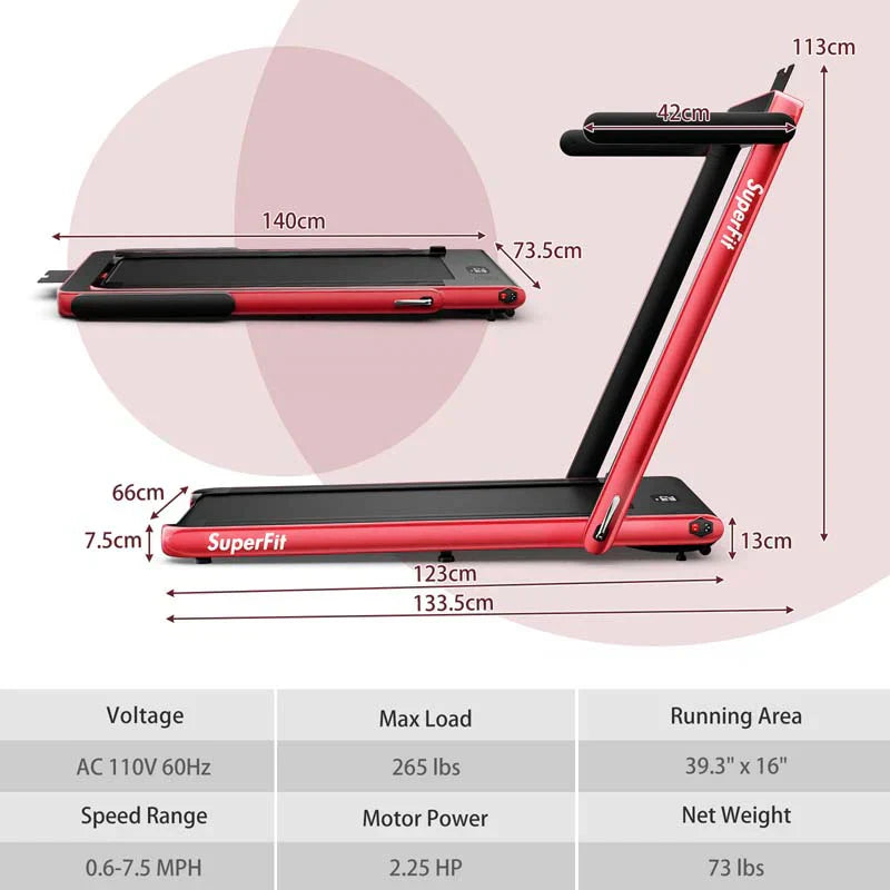 2.5HP 2-in-1 Folding Under Desk Treadmill with Speaker APP Remote Control, Portable Walking Jogging Machine for Home Gym Office 62