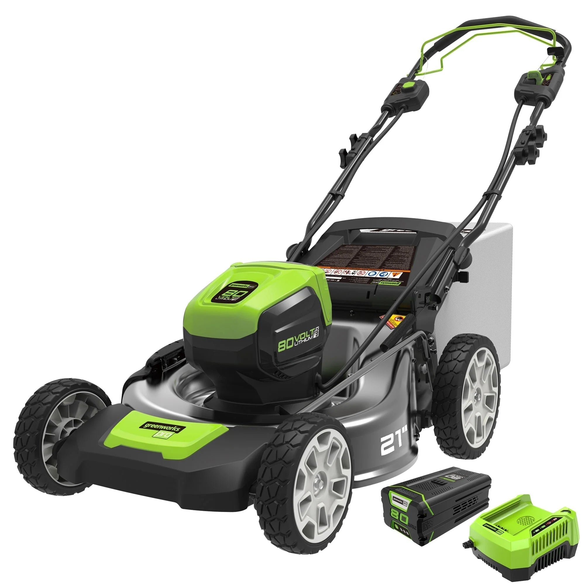 80V Cordless 21′′ Self-Propelled Brushless Lawn Mower | Greenworks 1