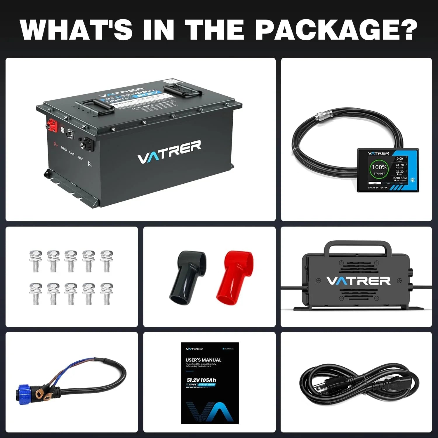 48V 105Ah Lithium Battery, Smart BMS, Touch Monitor, APP 9