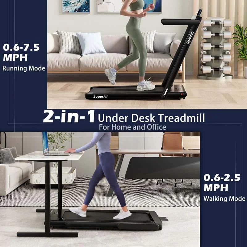 2.5HP 2-in-1 Folding Under Desk Treadmill with Speaker APP Remote Control, Portable Walking Jogging Machine for Home Gym Office 11