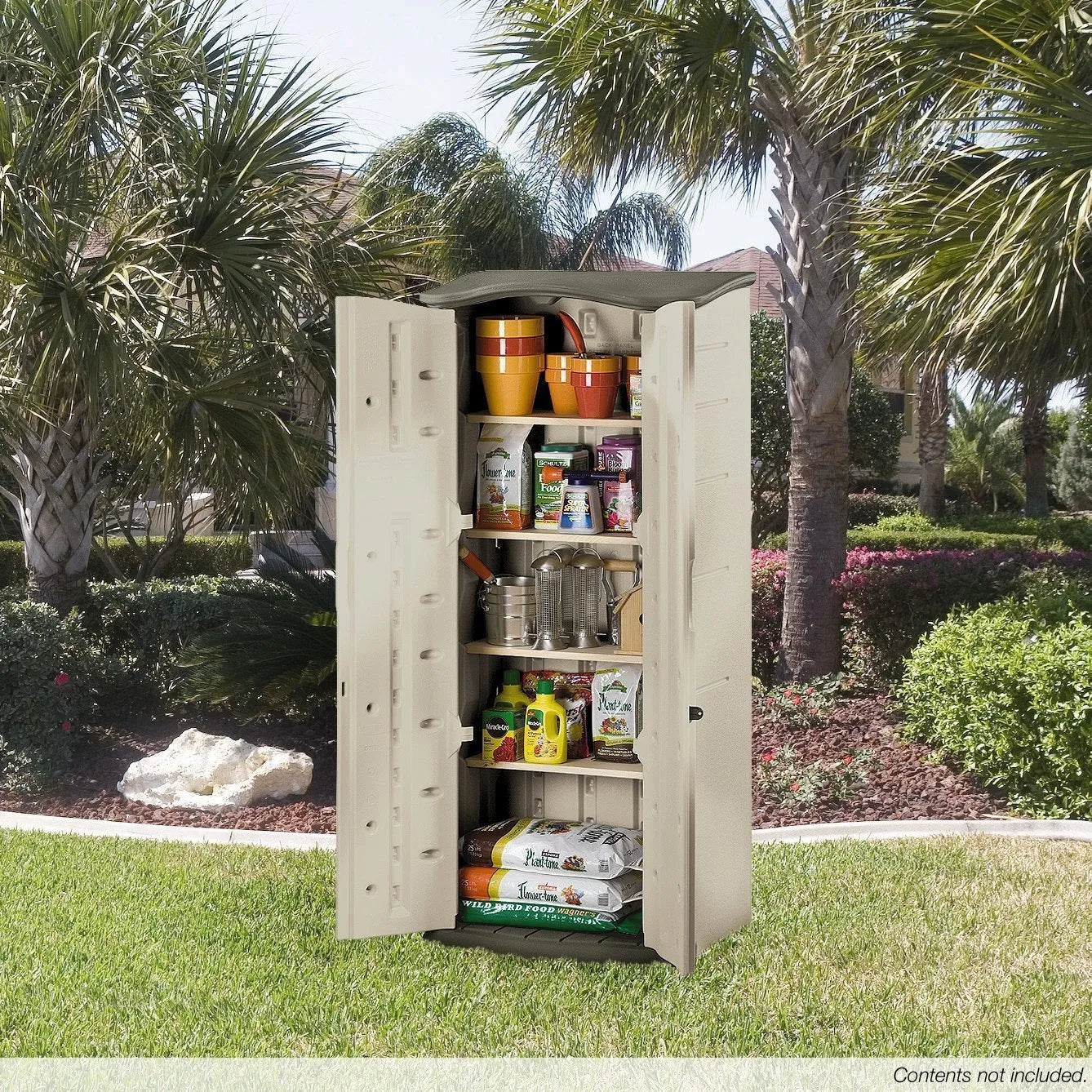 Rubbermaid Vertical Resin Outdoor Storage Shed – Weather-Resistant Plastic Garden Storage Cabinet 13