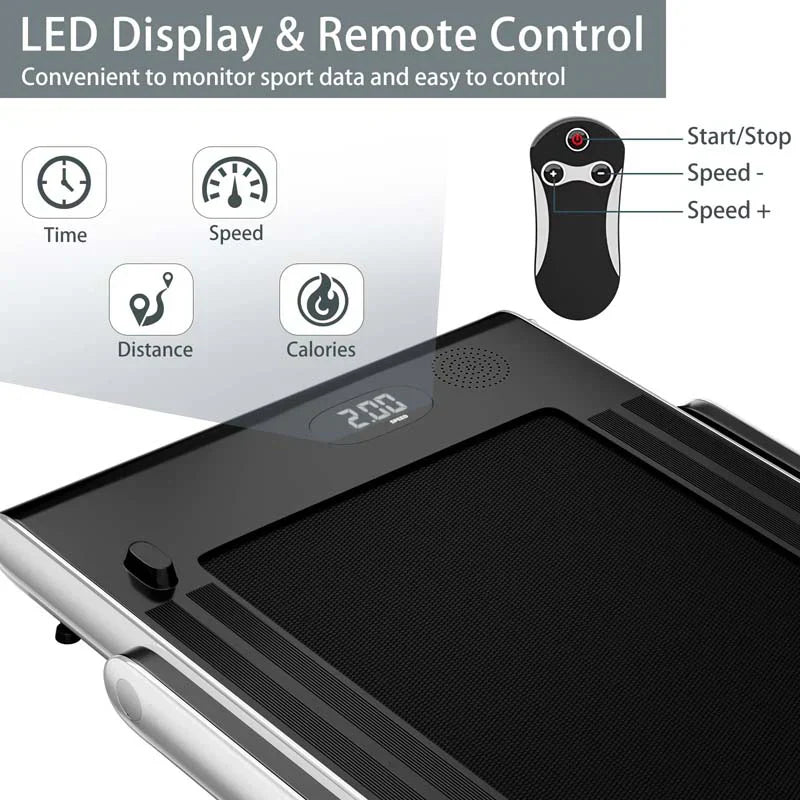 2.5HP 2-in-1 Folding Under Desk Treadmill with Speaker APP Remote Control, Portable Walking Jogging Machine for Home Gym Office 79